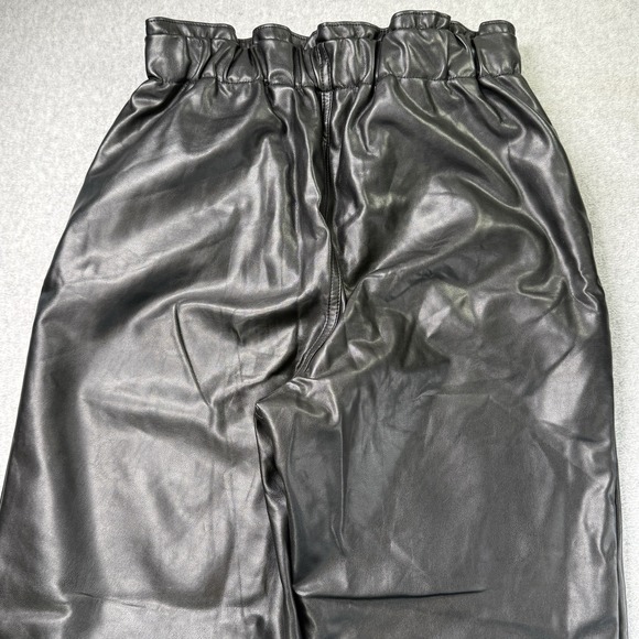 Abercrombie & Fitch Faux Leather Joggers Pants Black‎ Size M Drawstring Waist - Picture 10 of 11